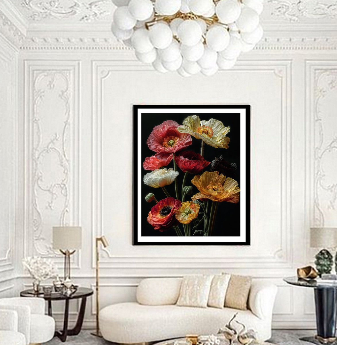 Photorealistic Botanical Photograph By Michael Filonow, 26 X 32", Poppies 87, Original Artwork