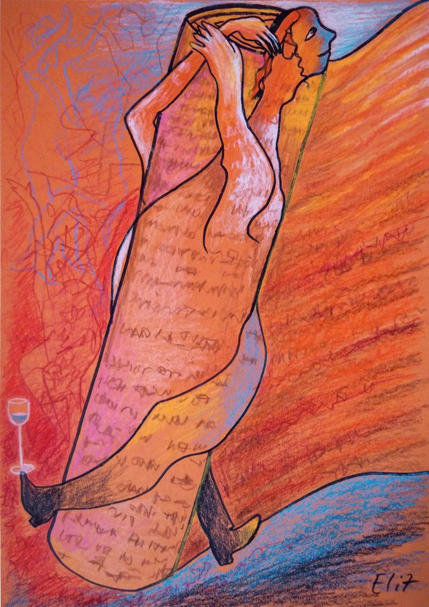 Surrealistic Pencil Drawing , Simchat Torah By Elisheva Nesis, 9 X 13, Artwork For Sale On Artfinder