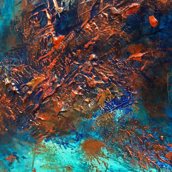 The Copper Bond -  Abstract Acrylic Metallic Painting