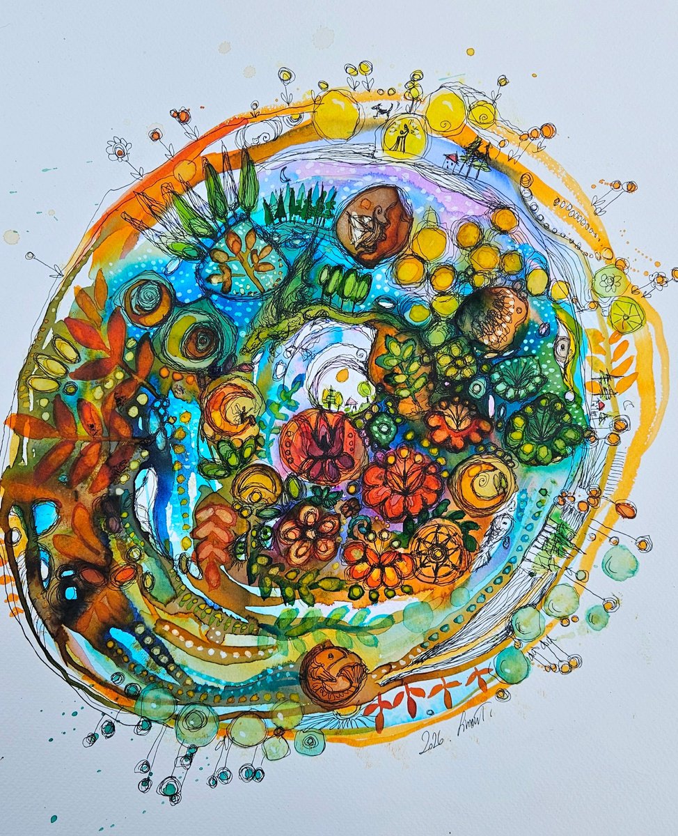 Illustrative Painting , Mandala 27.- Heritage. By Simon Tunde, 14 X 18, Artwork For Sale On Artfinder