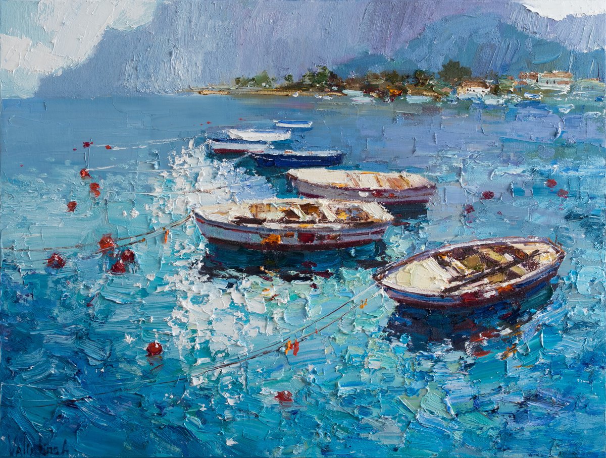 Moored Rowing Boats by Anastasiia Valiulina