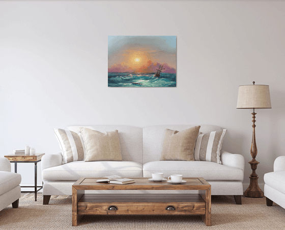 Sunset Over Turbulent Waters