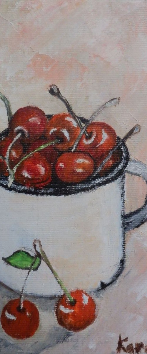 A cup of cherries by Maria Karalyos