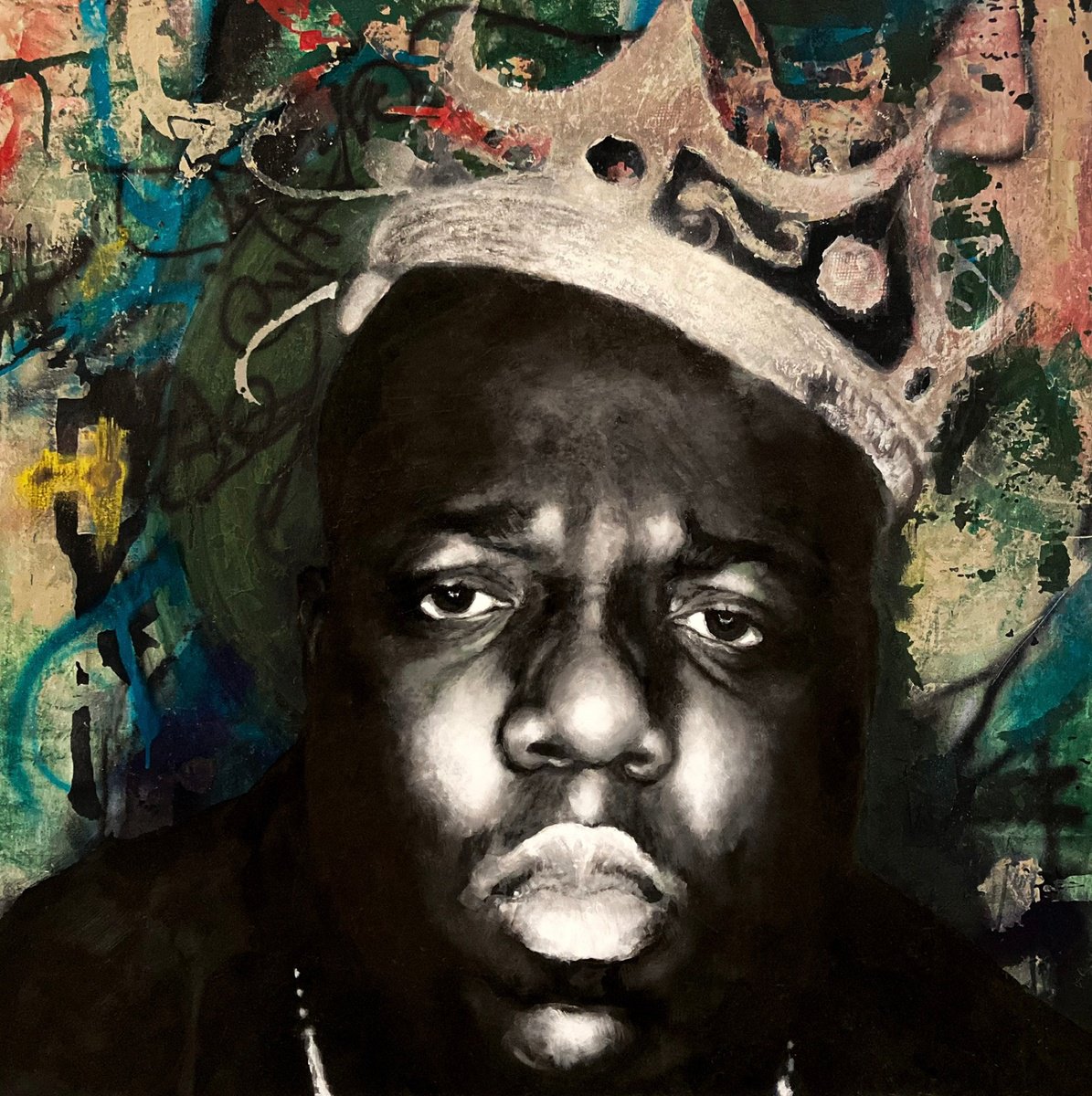 Notorious Biggie, original large painting by Paul Hardern