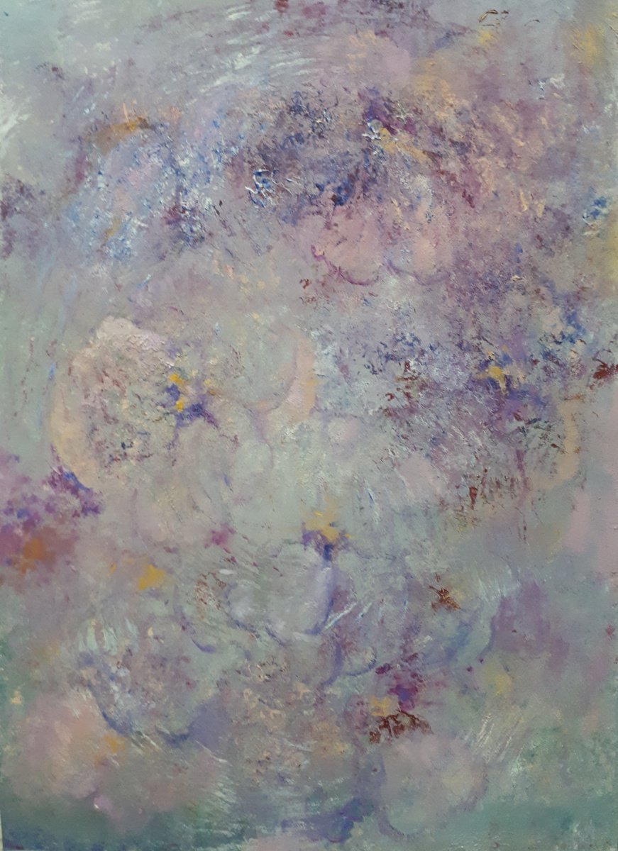 Abstract delicate pansies by Olga Onopko
