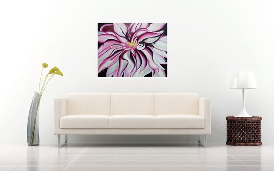 Dahila, original canvas oil art, wall decor for home, gift idea