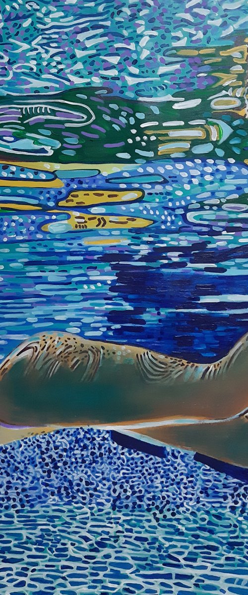 Underwater / 86 x 86 x 4 cm by Alexandra Djokic