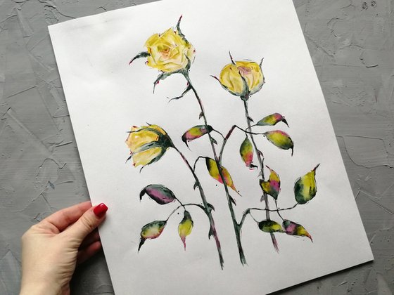 Yellow roses painting.