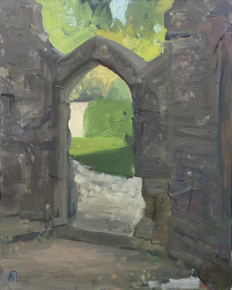 The Old Door, Minster Lovell By Alex James Long, 9 X 12, Artwork For Sale On Artfinder