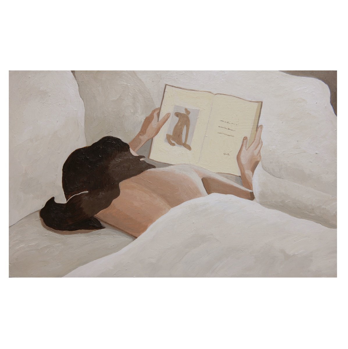 Expressive Portrait Acrylic Painting By Young Park, 13 X 8", Small Happiness, Original Artwork