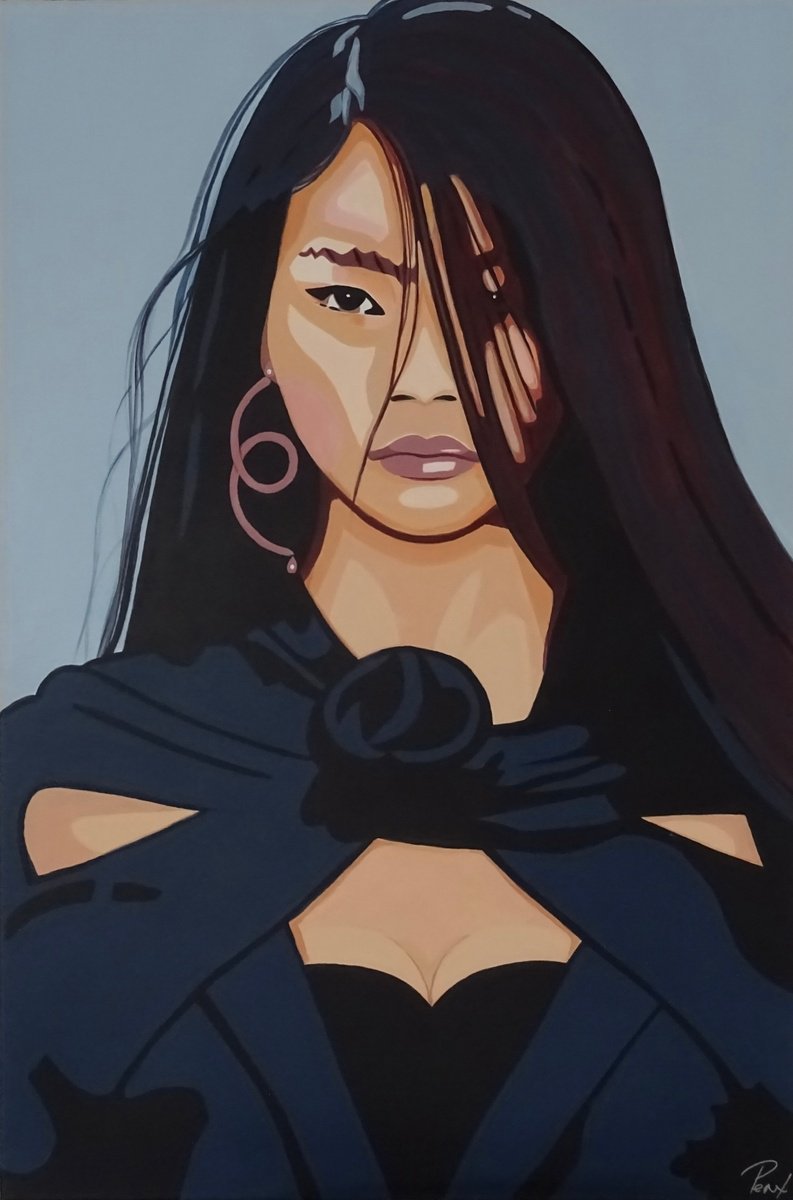 Expressive Portrait Acrylic Painting By Penny Burton, 24 X 35", You