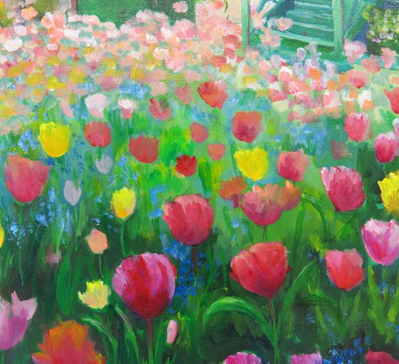 Tulip time in Monet`s Garden.