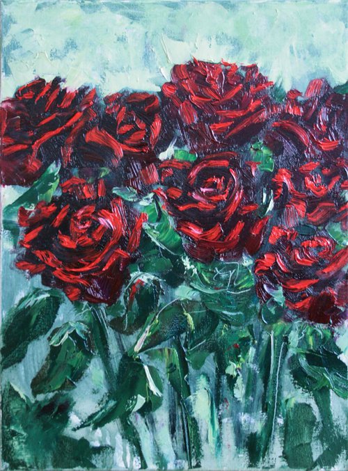 Roses V / ORIGINAL PAINTING by Salana Art Gallery