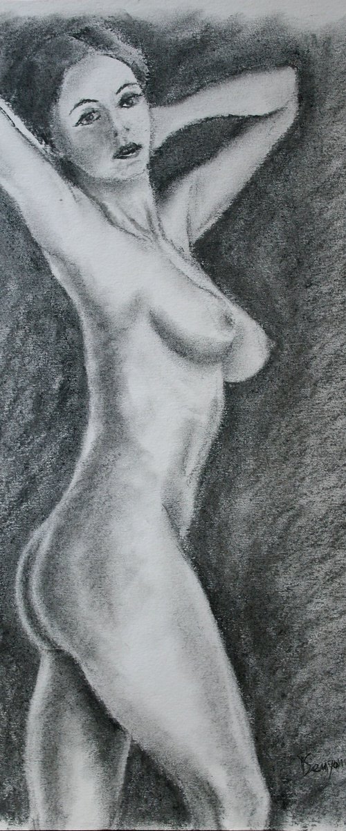 Female Figure #63 Charcoal by Juri Semjonov