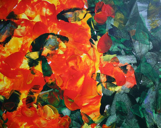 Late Roses in Autumn /  ORIGINAL PAINTING