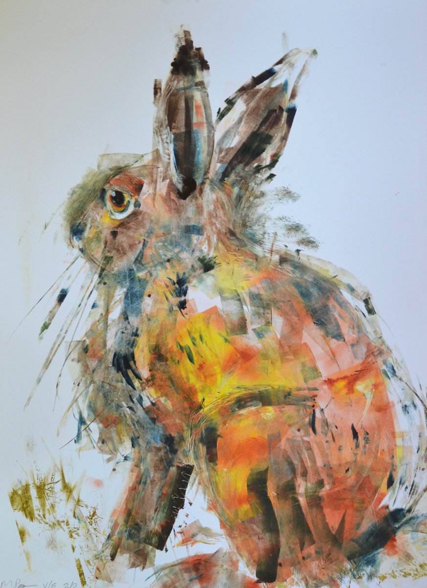 Hare Monoprint, 2/2 by Michelle Parsons