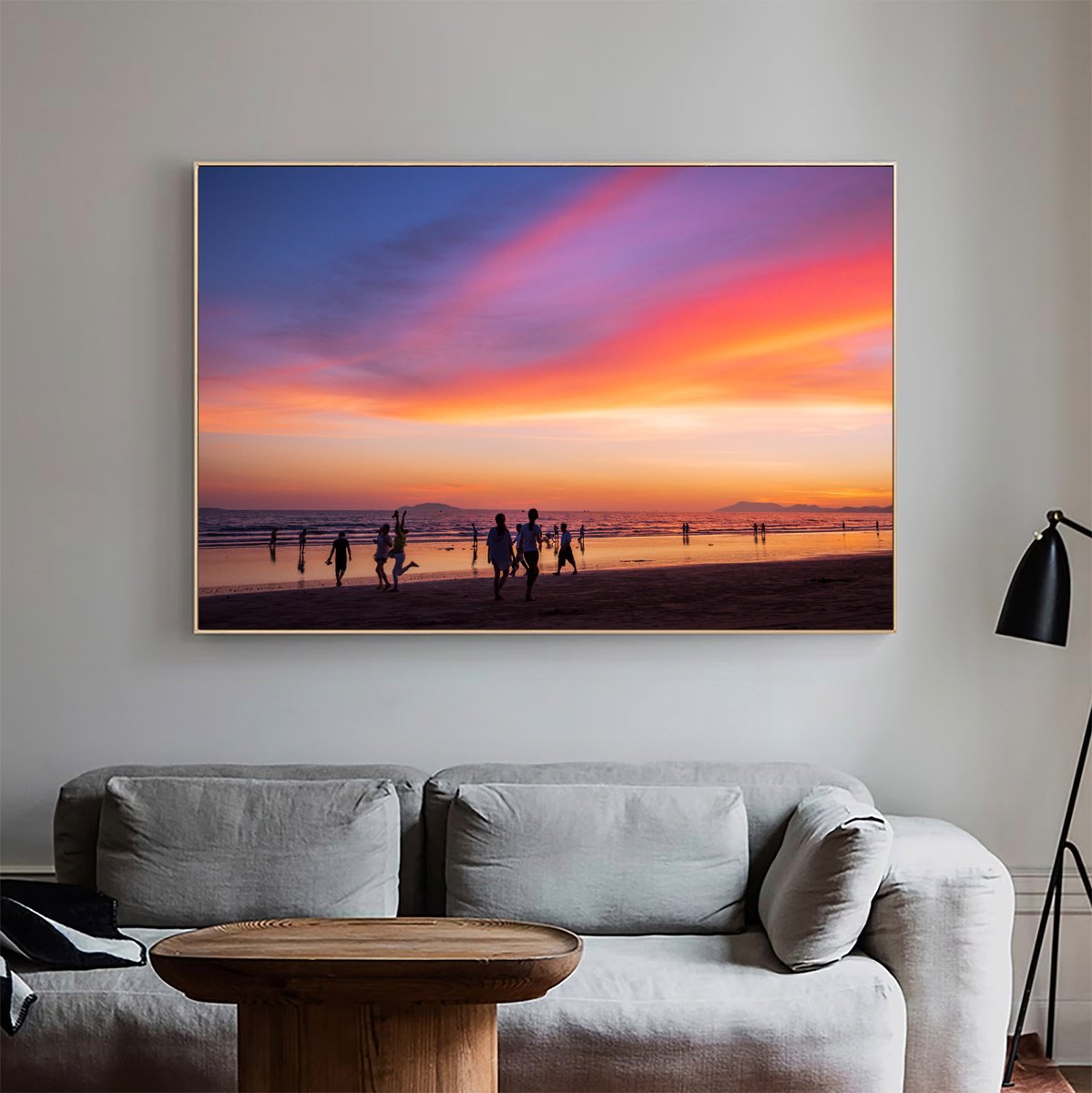 Impressionistic Landscape Photograph By Serge Horta, 48 X 32", Fiery Sky, Original Artwork