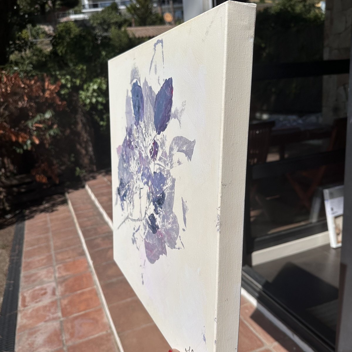 Organic Botanical Acrylic Painting By Nataliya Lemesheva, 20 X 20", Shadow 32, Original Artwork