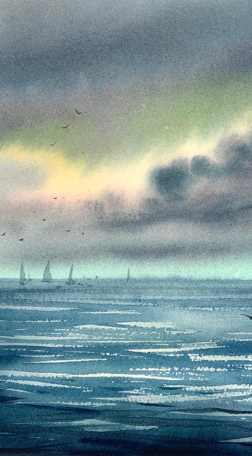 Yachts at sea #4 by Eugenia Gorbacheva