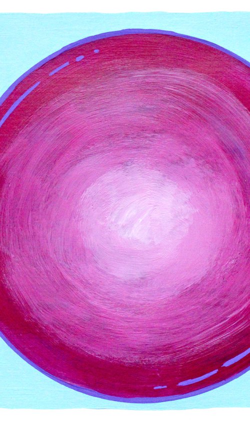 Purple Bubble Gum A4 Painting by Ian Viggars