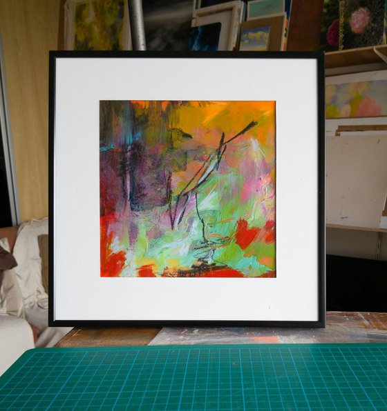 Pure abstract #5 - mixed media on paper - small size - decorative