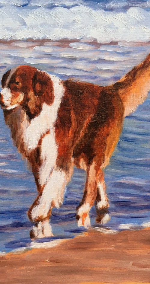 Dog at the sea 5 by Elena Sokolova