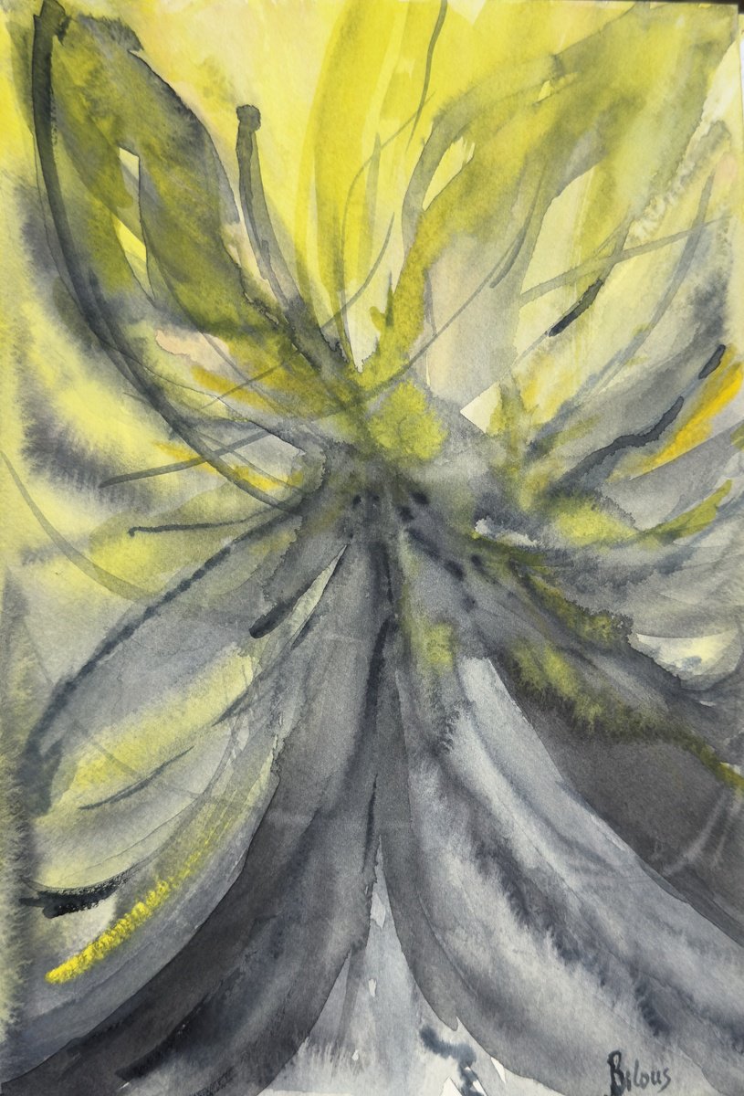 Abstract Watercolour By Tanya Bilous, 7 X 10", Shape Without Name, Original Artwork