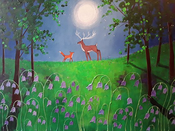 Moonlight Meeting in the Bluebell Wood