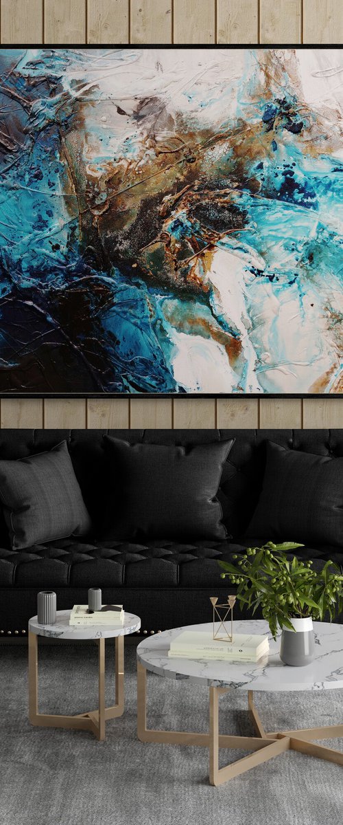 Southern Honeycomb 200cm x 120cm Textured Abstract Art by Franko