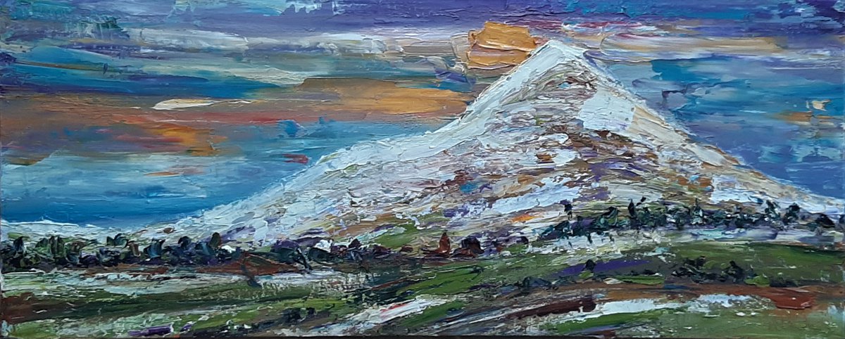 Sugarloaf Sunset - A Winter Wonderland by Niki Purcell - Irish Landscape Painting