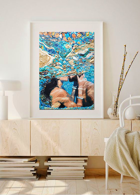 Underwater kiss