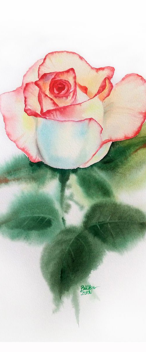 Rose - watercolor rose - MOTHE by Olga Beliaeva Watercolour