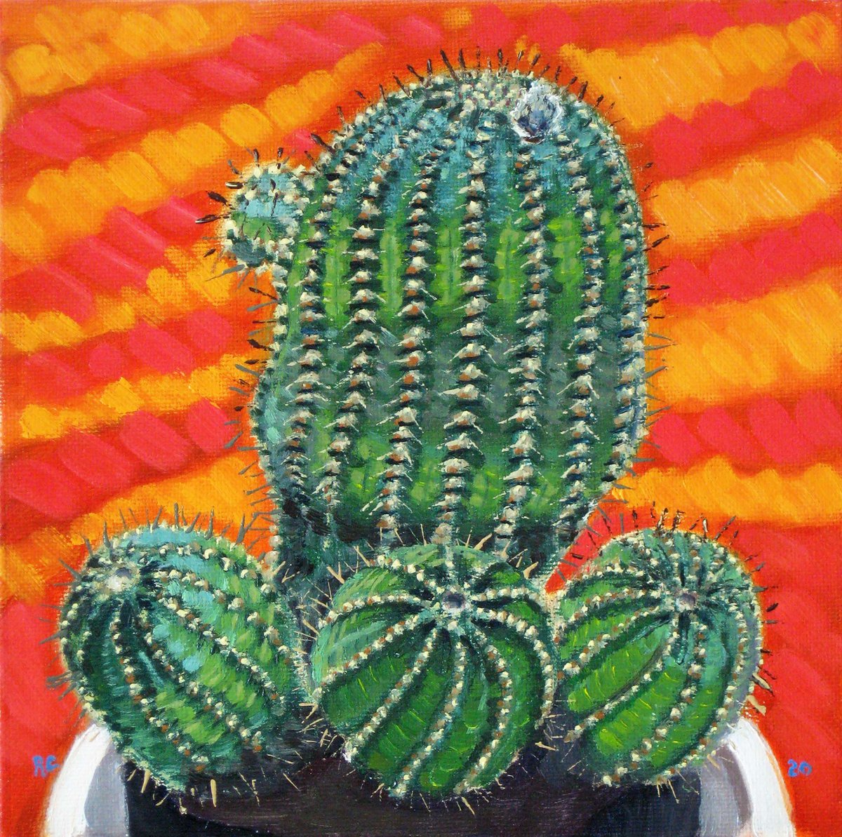 Cactus on a Striped Background by Richard Gibson