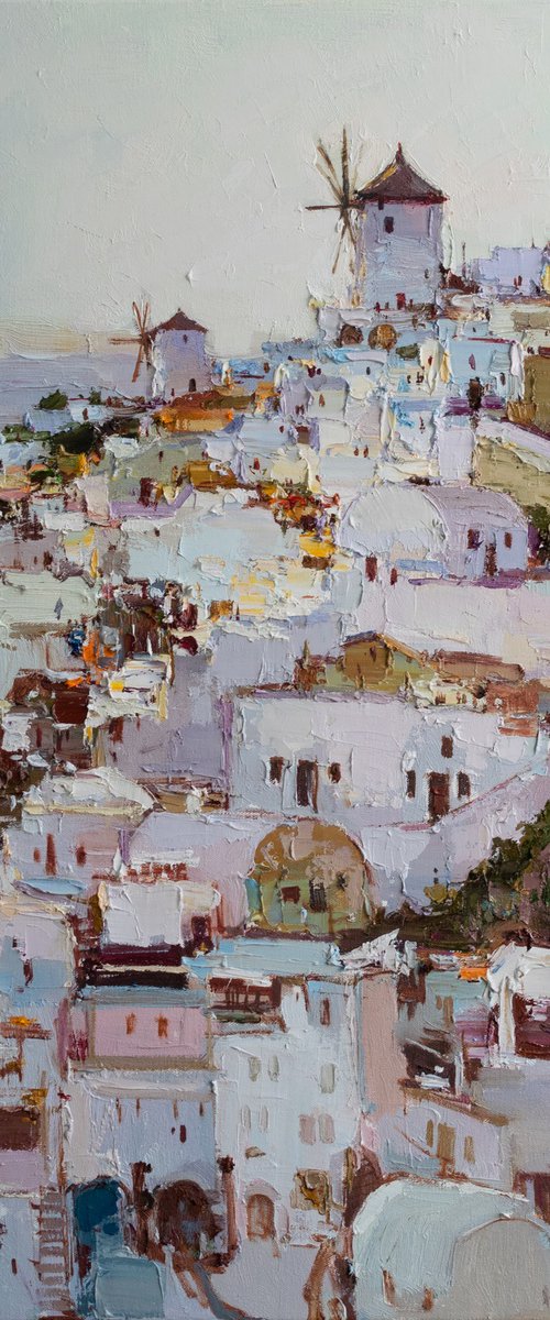 Santorini, Greece - Original landscape painting by Anastasiia Valiulina