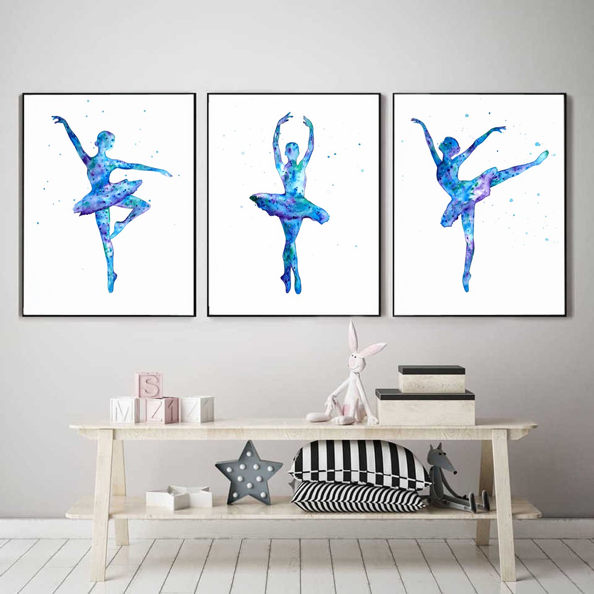 Illustrative Watercolour , Ballerinas, Triptych By Luba Ostroushko, 8 X 12, Artwork For Sale On Artfinder
