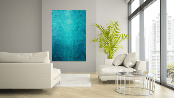 River Guard- XL  blue abstract painting