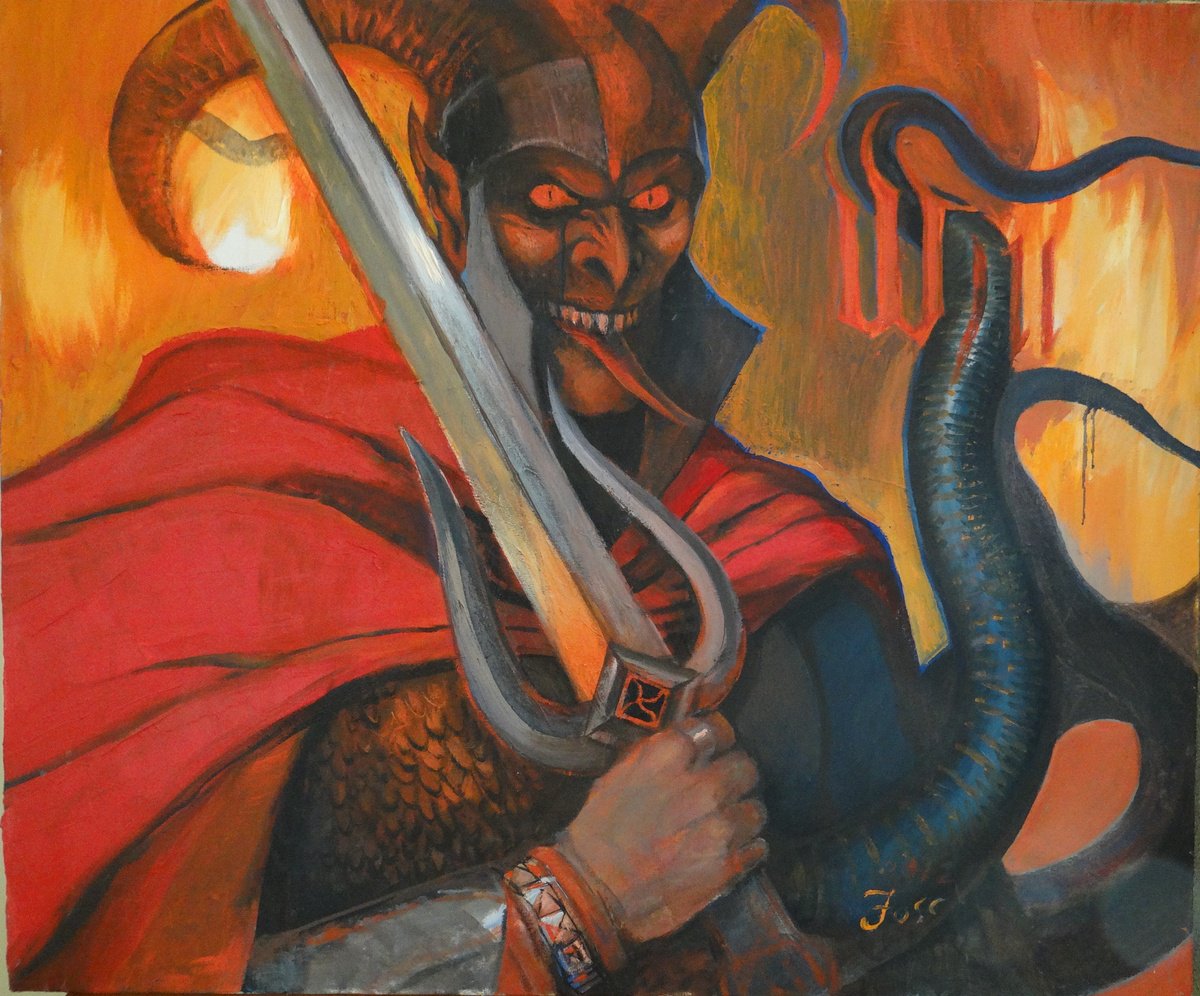 Surrealistic Portrait Oil Painting By Fosco Culto, 29 X 24, The Will, Original Artwork