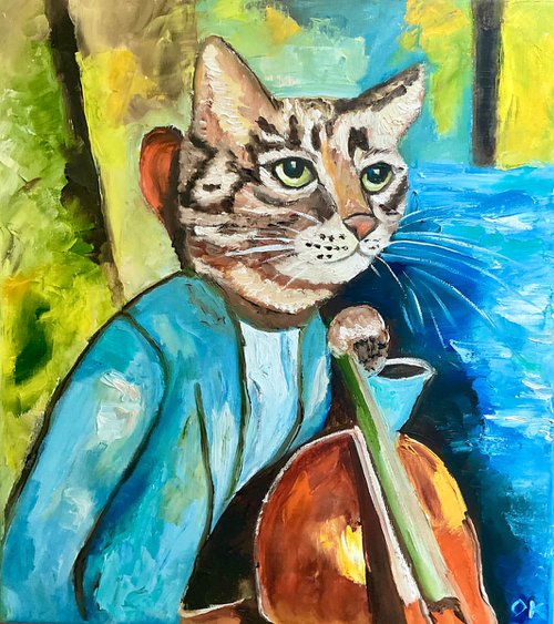 Cat Cellist, sounds and vision by Olga Koval