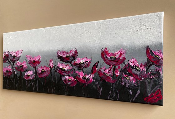 Abstract Poppies on a Panoramic Canvas