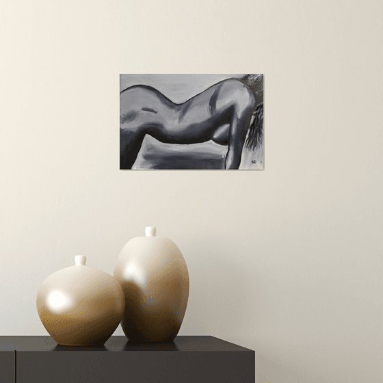 Almost a whisper, nude erotic girl oil painting, Gift, art for home