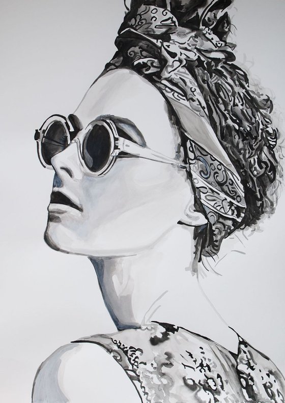 Girl with sunglasses ID#4 / 70 X 49.8 cm