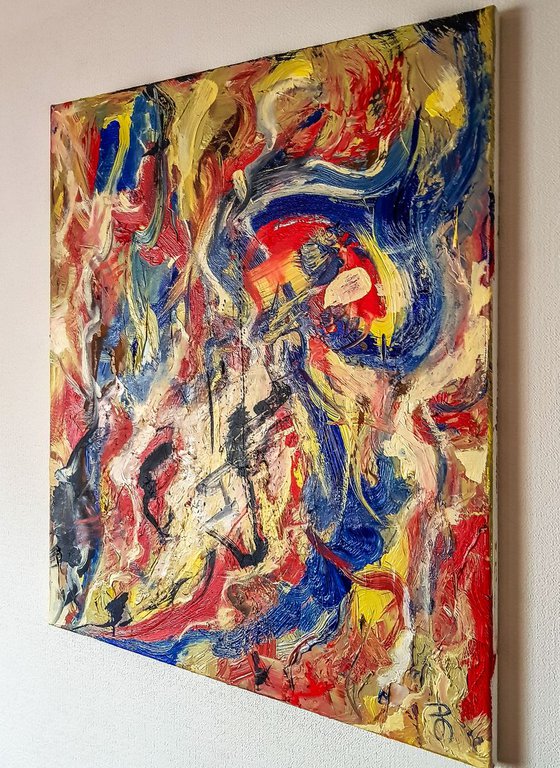 -Substitution- Action painting In the style of Willem de Kooning by Retne