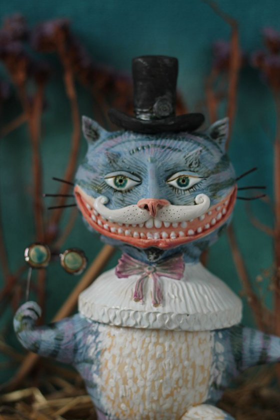 From the Alice in Wonderland. Cheshire Cat.  Wall sculpture by Elya Yalonetski