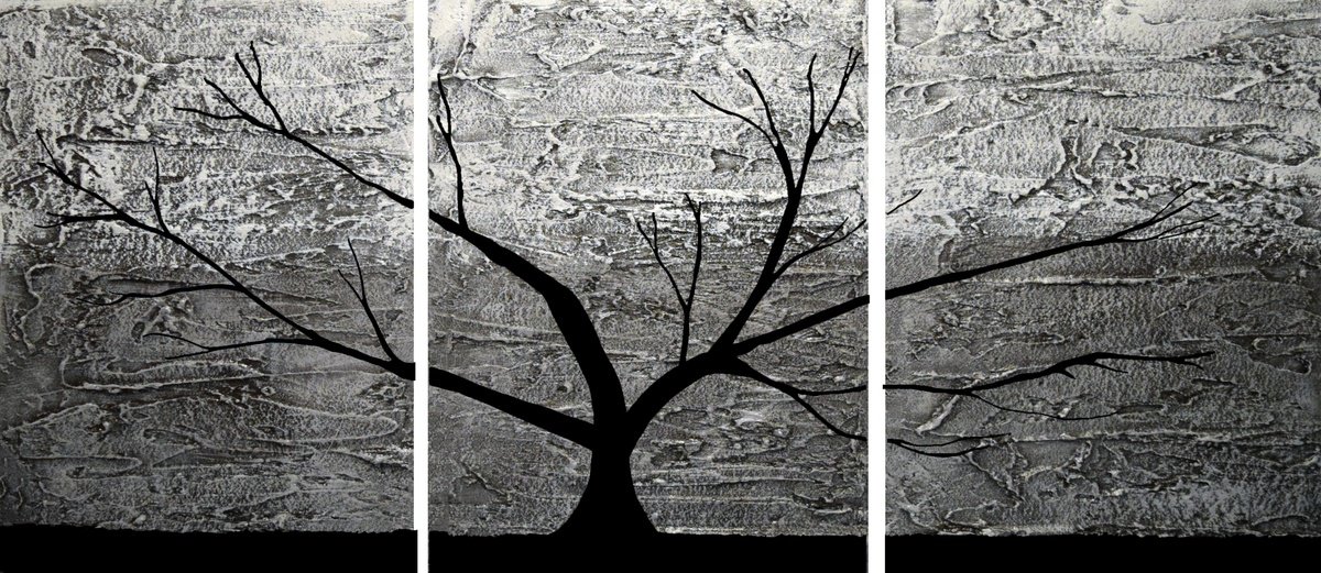 Grey Tree of Life artwork in acrylic Acrylic painting by Stuart Wright
