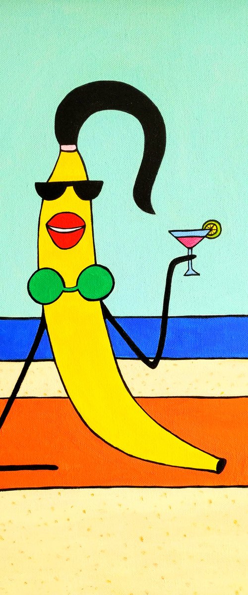 Lady Banana on the beach(canvas) by Ann Zhuleva