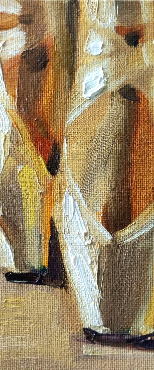 Ballet shoes. Original oil Painting by Natalia Miasnikova