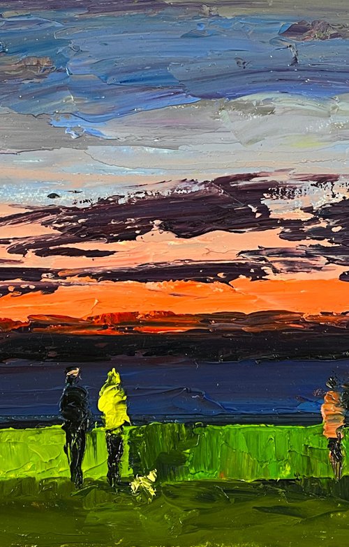 Wide River at Sunset by Boris Serdyuk
