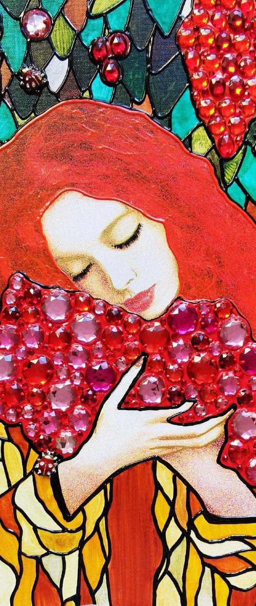 Ginger woman and red grape by BAST