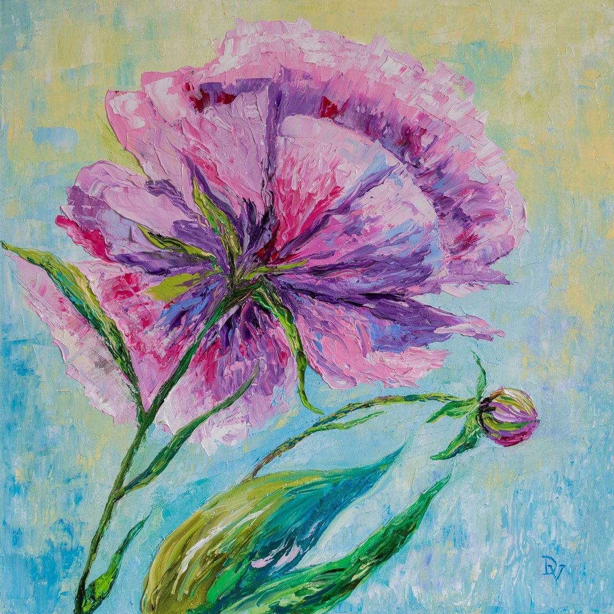 Impressionistic Botanical Oil Painting By Vladyslav Durniev, 20 X 20", May Flower, Original Artwork