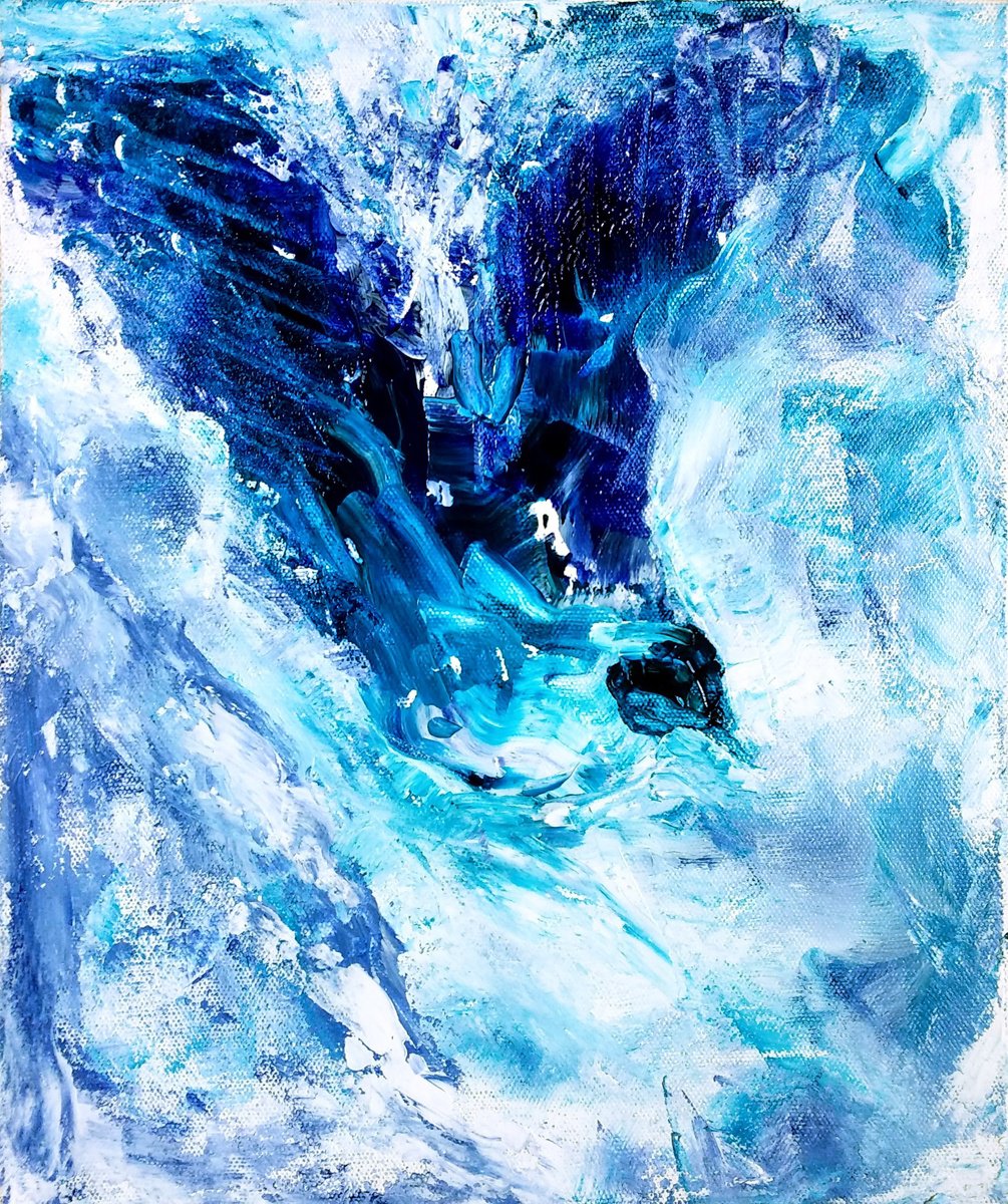 Expressive Animal Acrylic Painting By Asha Shenoy, 10 X 12, The Flight -An Albatross Bird, Original Artwork